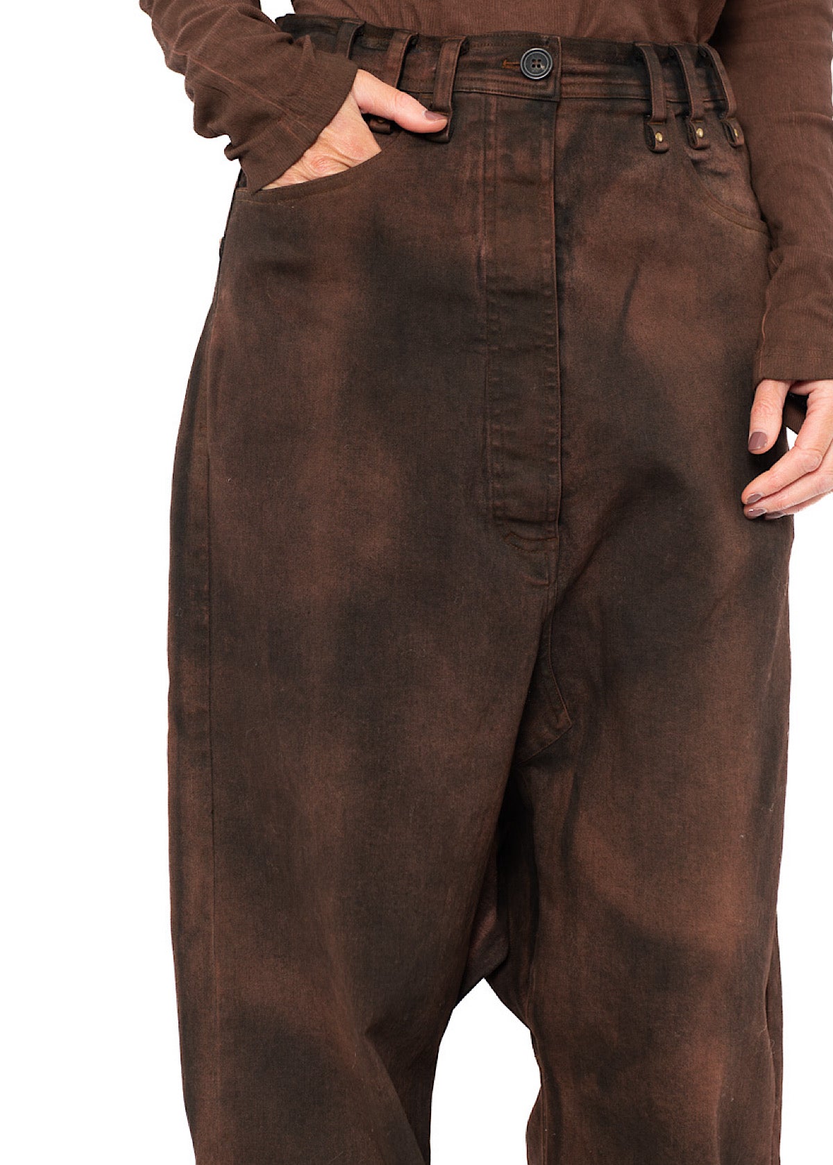 GARMENT-DYED WIDE-LEG DENIM TROUSER