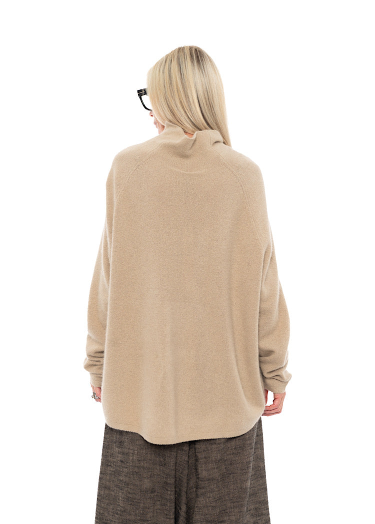 SIGNATURE RACCOON FUNNEL NECK KNIT