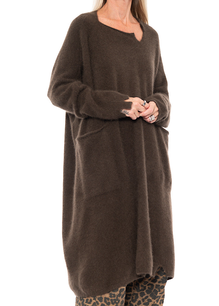 SIGNATURE RACCOON HAIR KNITTED TUNIC