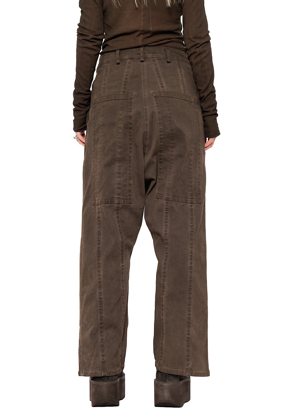 STRAIGHT-LEG DROP-CROTCH DENIM TROUSER