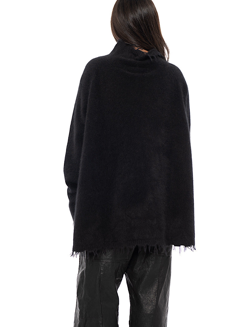 OVERSIZED FOX WOOL SILK KNITTED TUNIC