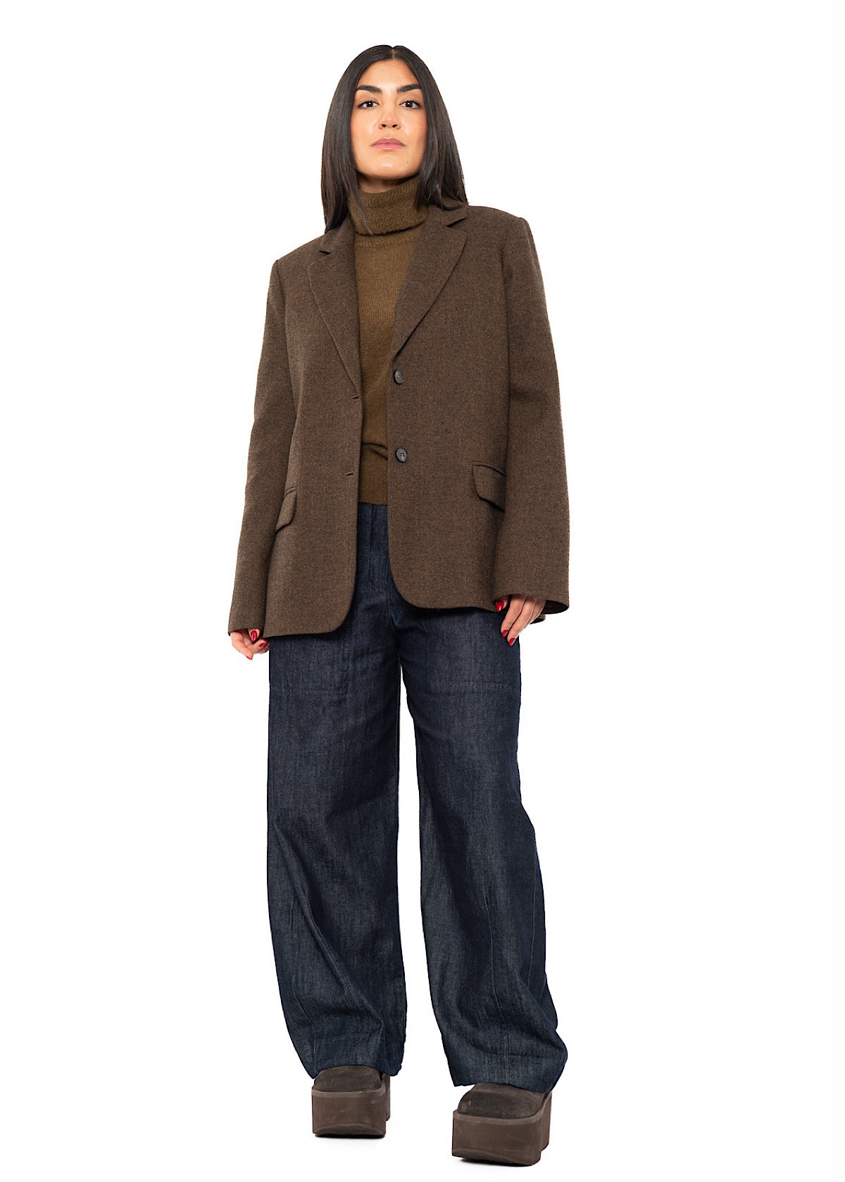 RELAXED HERRINGBONE BLAZER