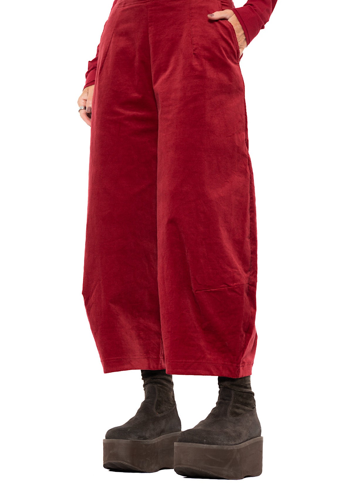 STRETCH-VELVET BALLOON TROUSER