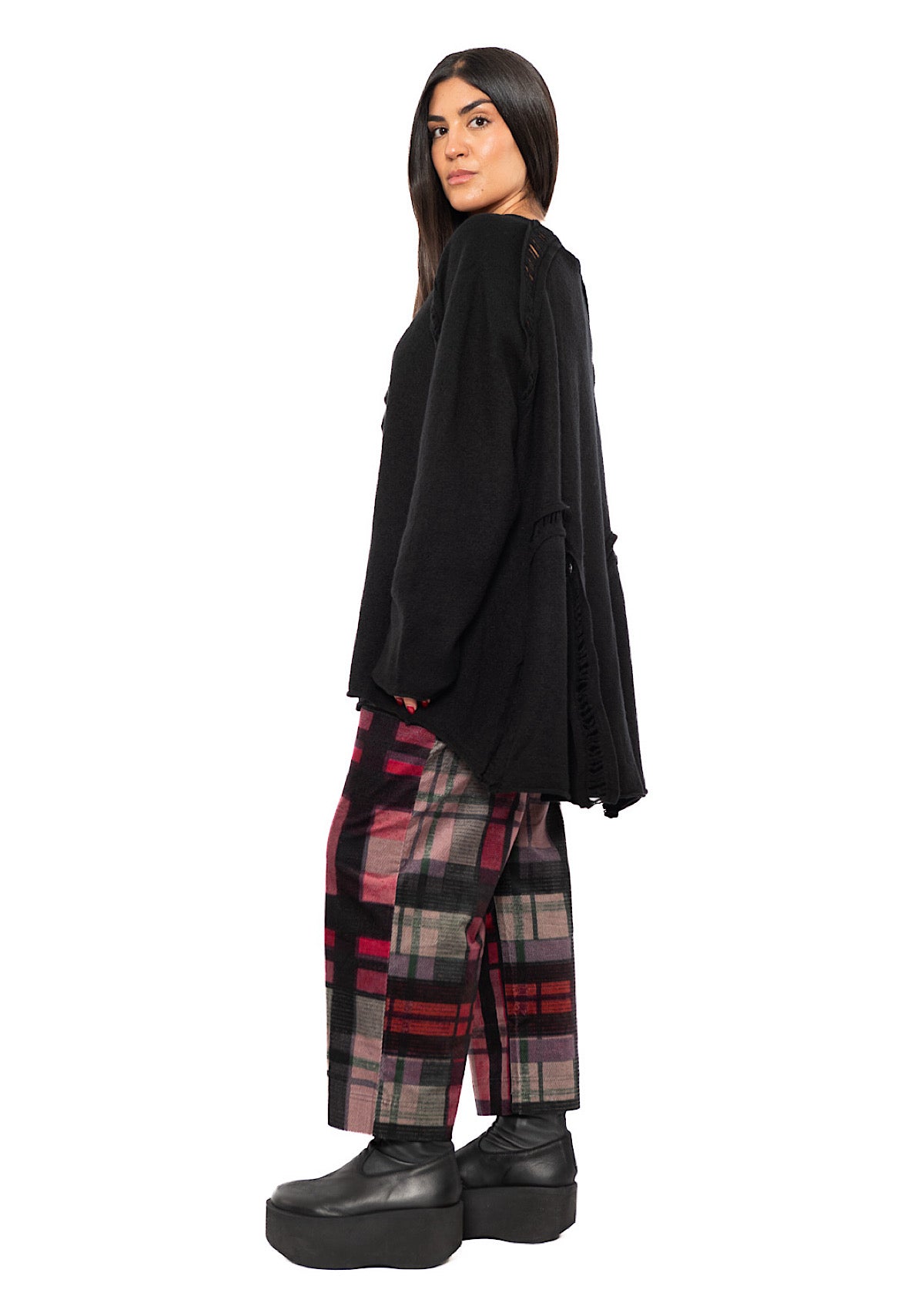 BOILED WOOL LADDER STITCH TUNIC