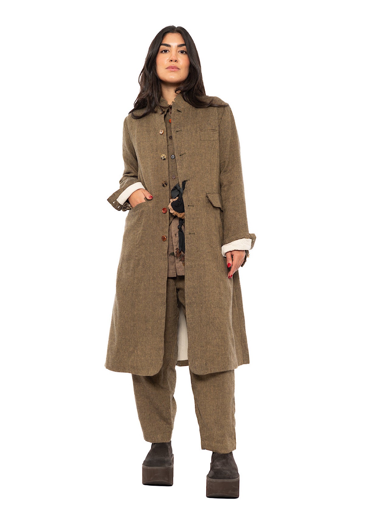 LONGLINE HERRINGBONE COAT