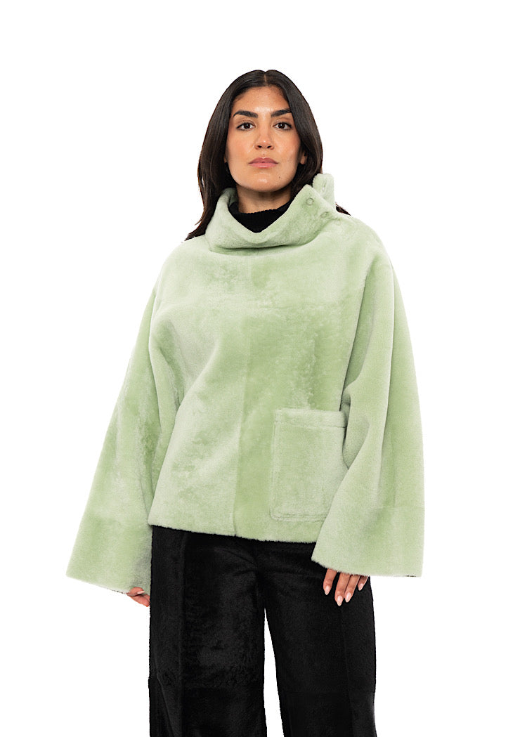 REVERSIBLE FUR-FINISHED PULLOVER