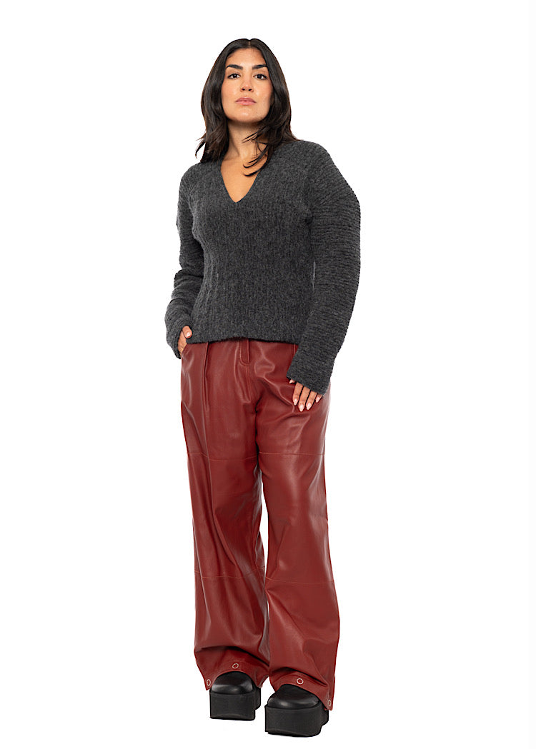 SCULPTURAL ALPACA WOOL BLEND PULLOVER