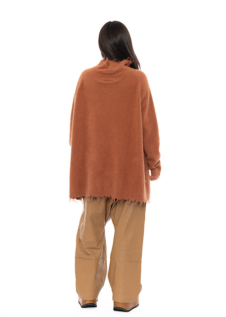 OVERSIZED FOX WOOL SILK KNITTED TUNIC