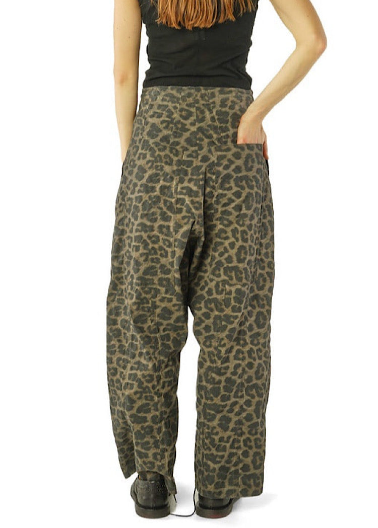 LEOPARD PRINT DROP CROTCH TROUSER *LEO CLOUD* (SHOWN IN LEO BLACK CLOUD)