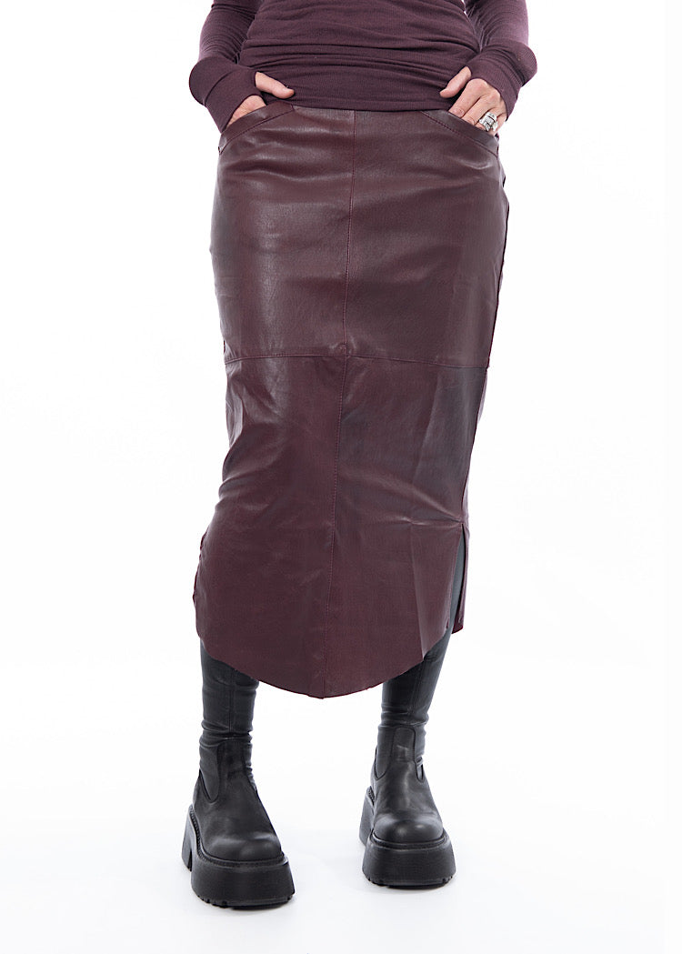 SORT AARHUS LEATHER SKIRT