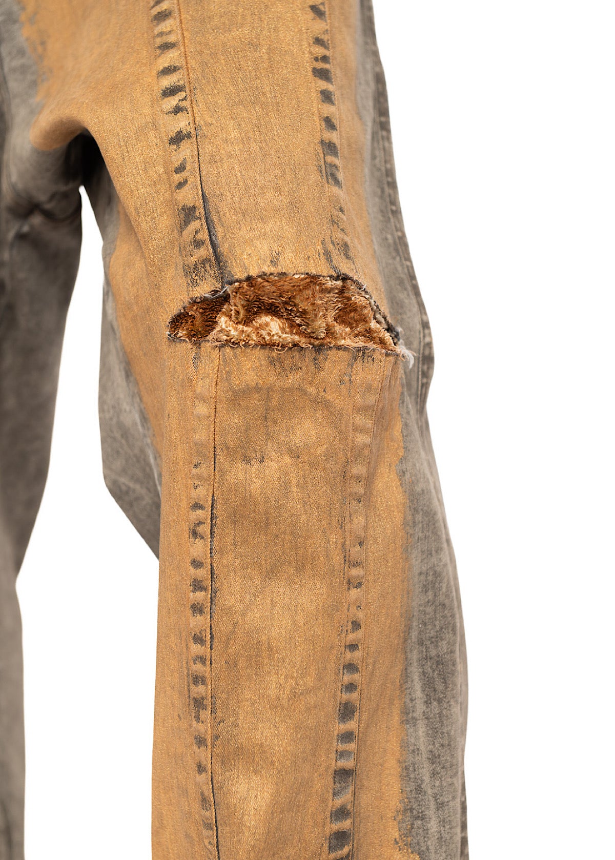 HAND-PAINTED GOLD DENIM TROUSER