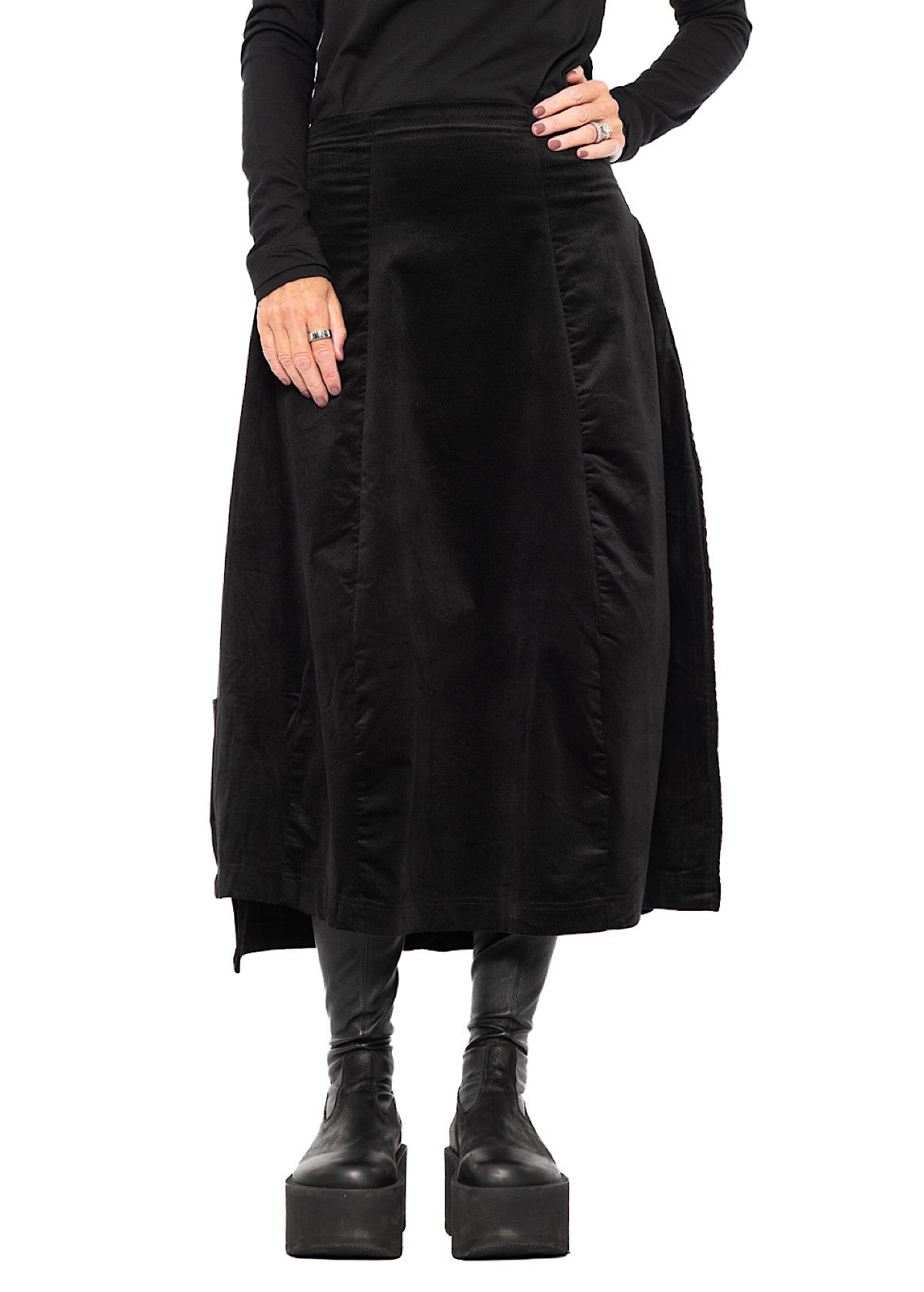 STRETCH-VELVET BALLOON SKIRT