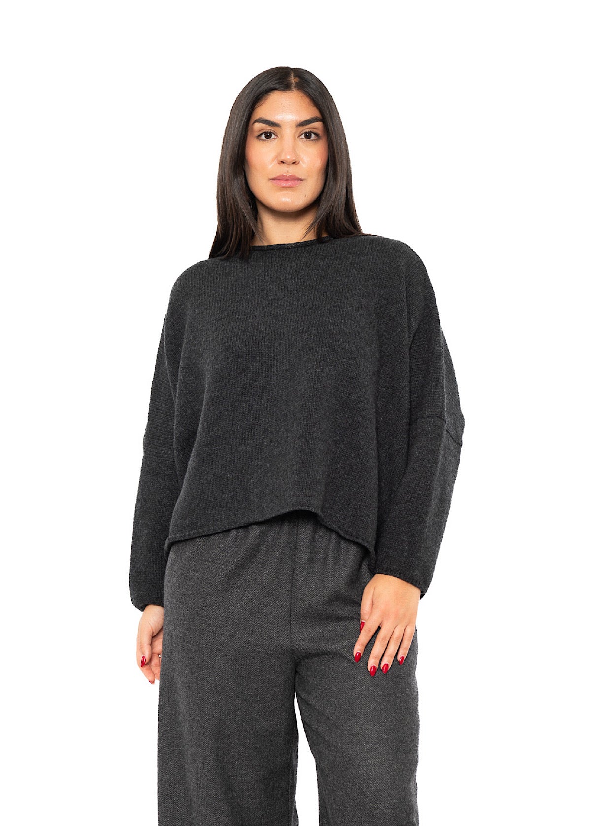 CROPPED CASHMERE BLEND FAUSTA PULLOVER