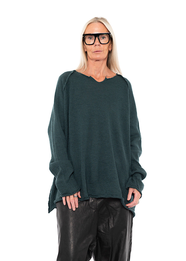 RELAXED BOILED WOOL PULLOVER