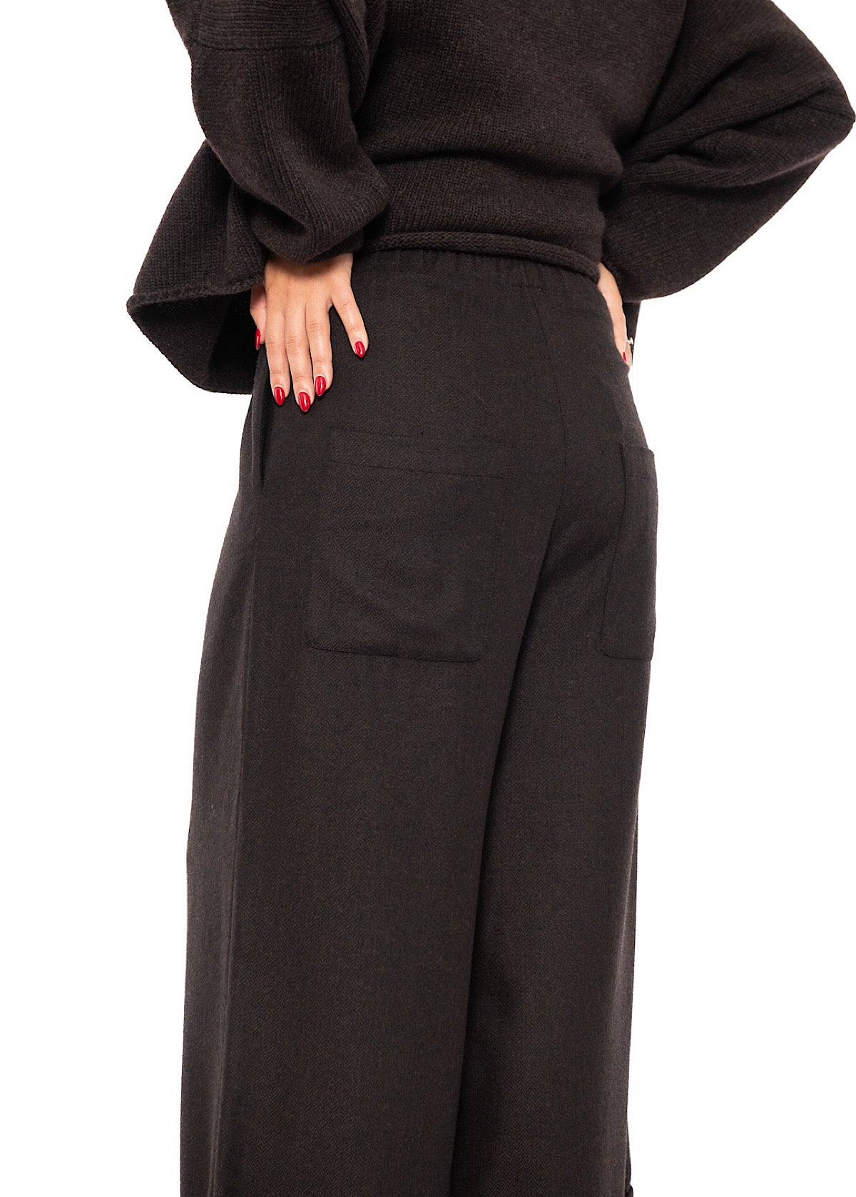 HERRINGBONE WIDE LEG GIONA TROUSER