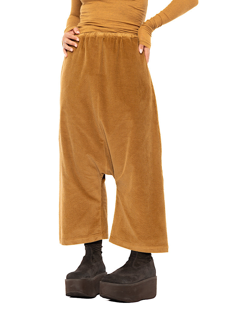 DROP CROTCH STRETCH CORD VELVET TROUSER