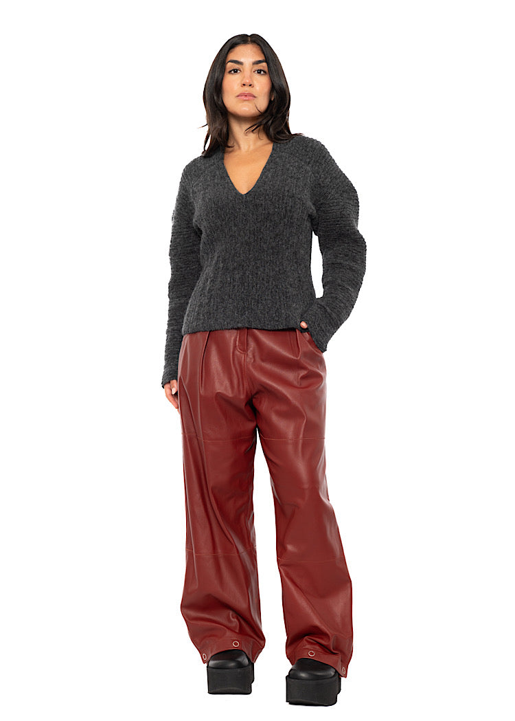 SCULPTURAL ALPACA WOOL BLEND PULLOVER