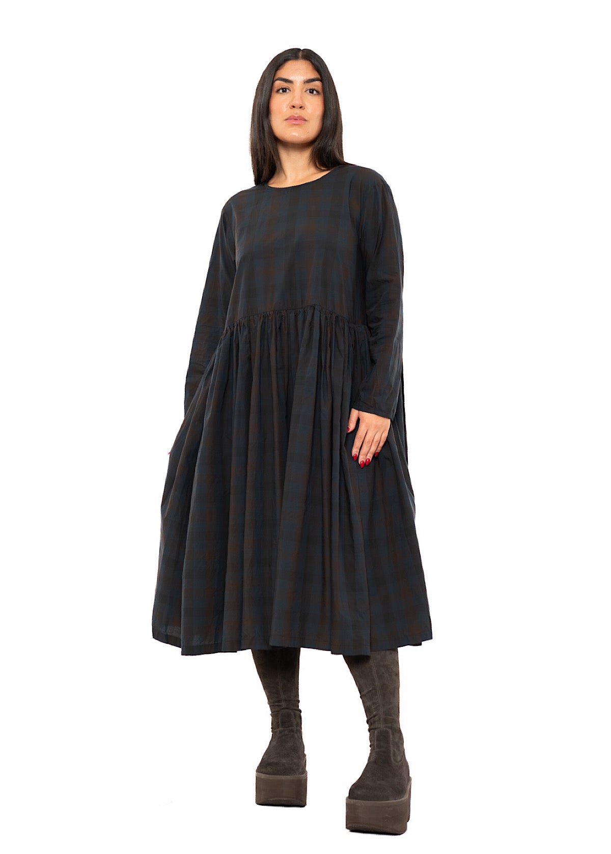 CHECKED COTTON DRESS