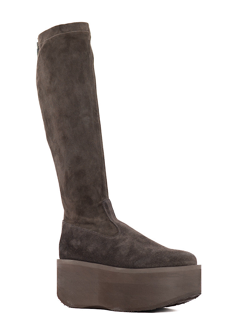 STRETCH SUEDE PLATFORM BOOT