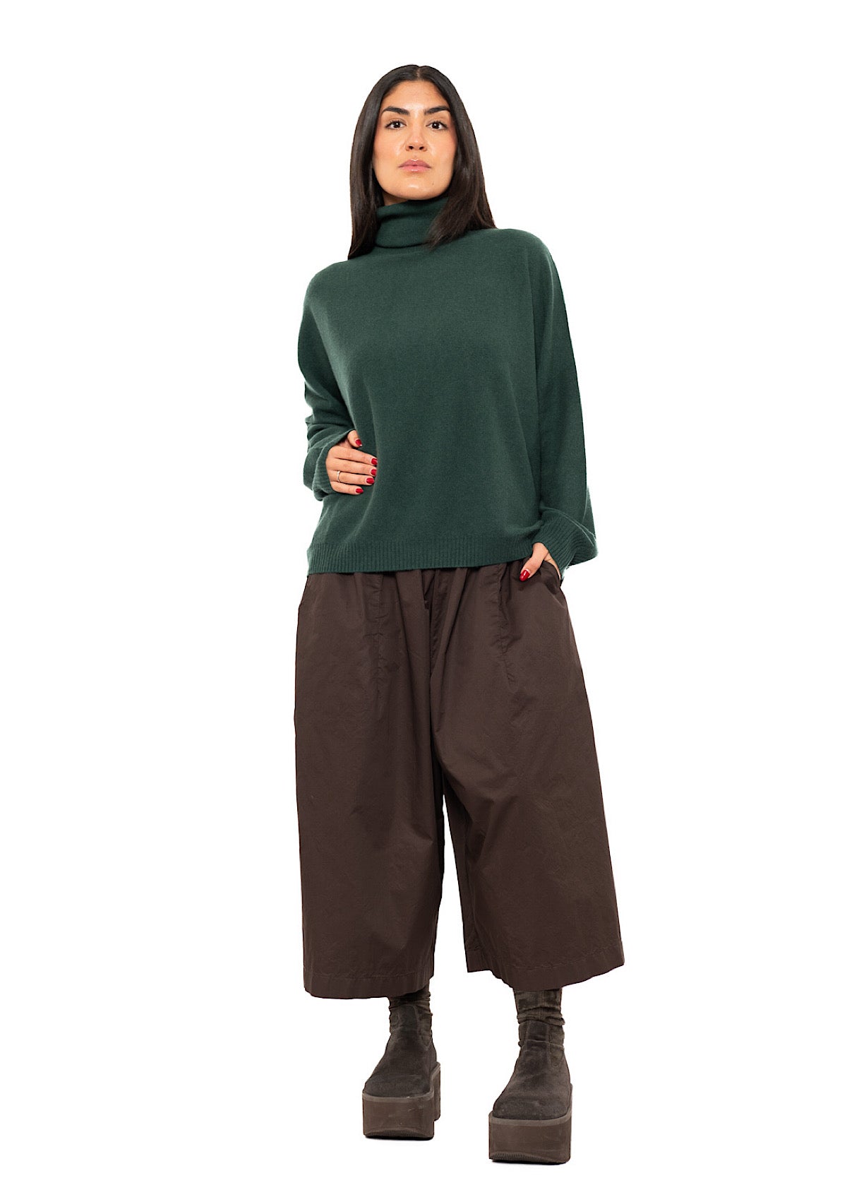ROLL NECK CASHMERE PULLOVER