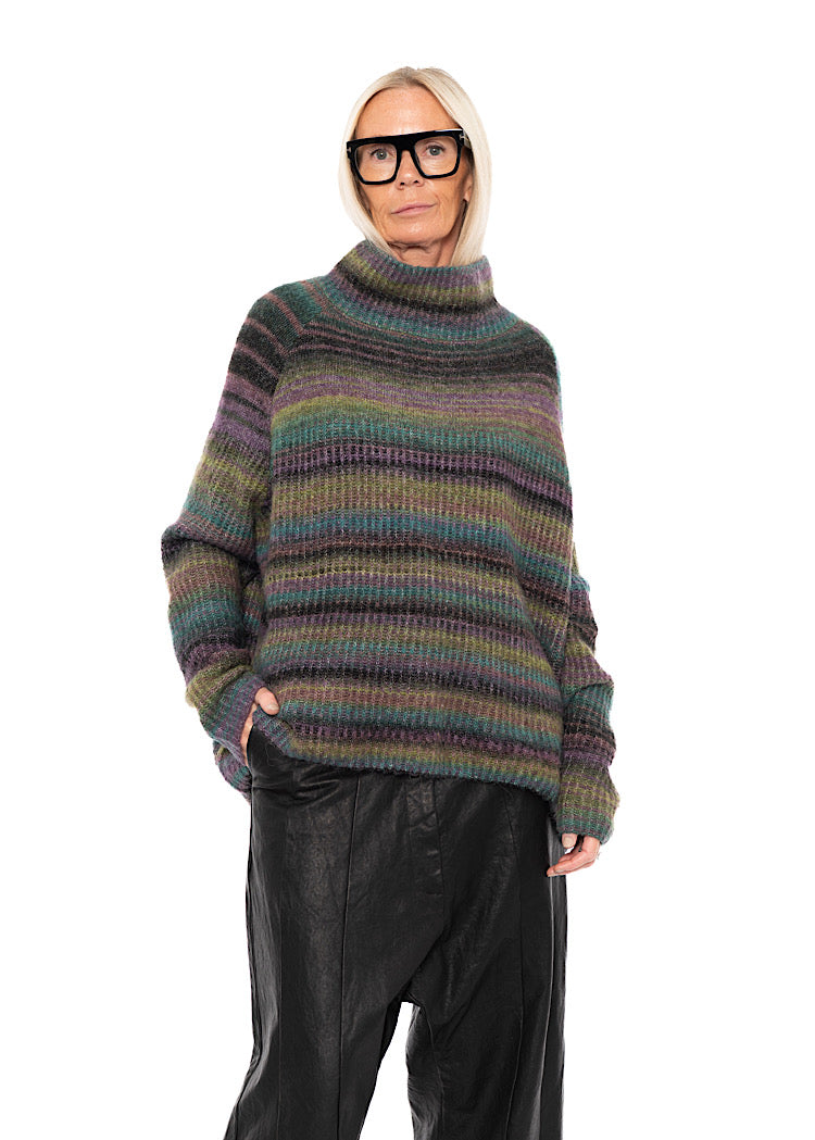 MULTICOLOUR STRIPE KNITTED PULLOVER