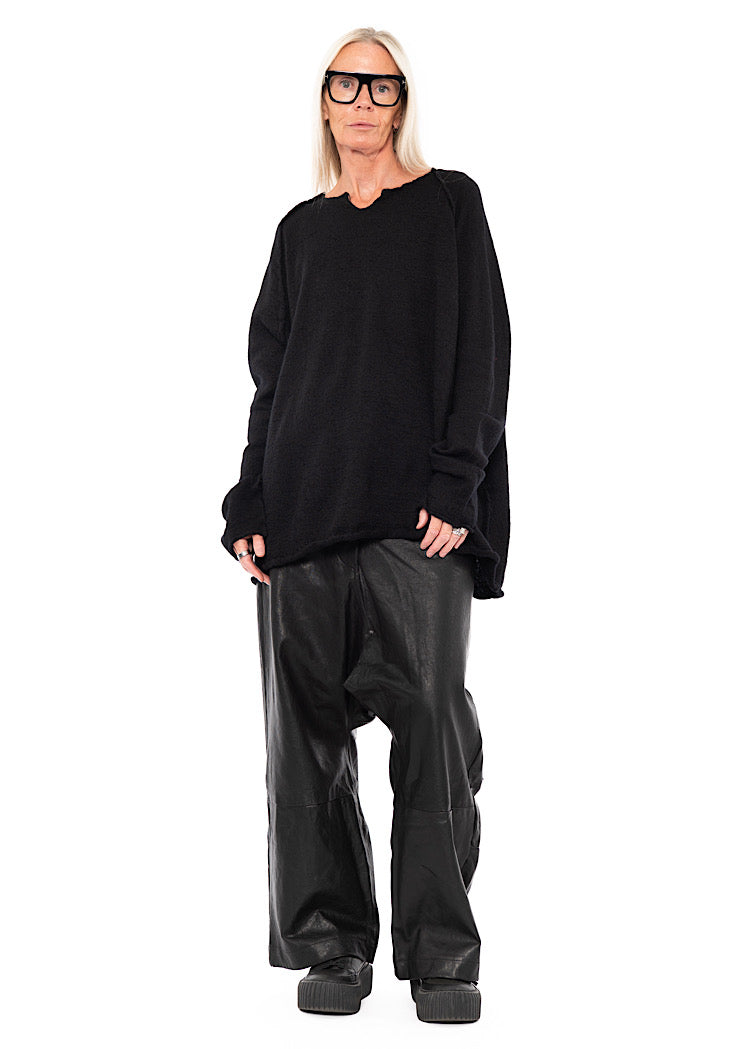 RELAXED BOILED WOOL PULLOVER