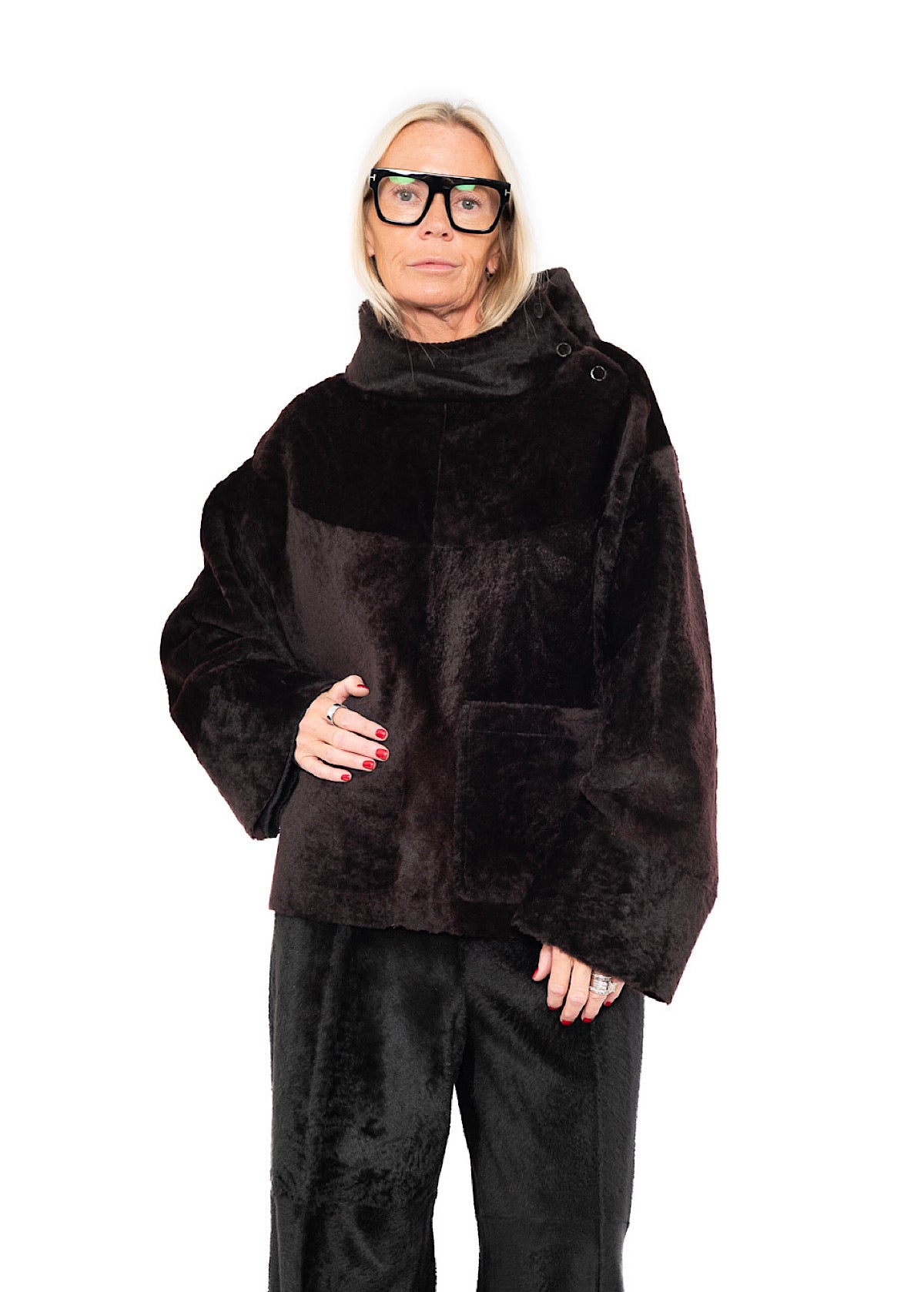 FUR-FINISHED PULLOVER