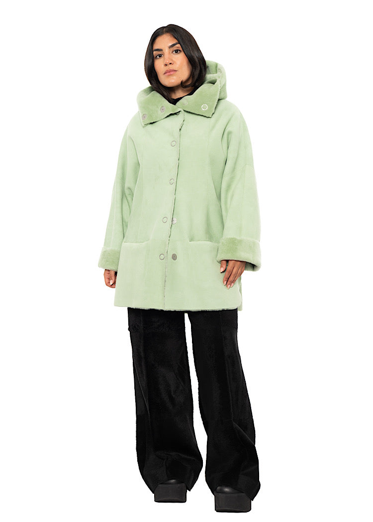 REVERSIBLE FUR HOODED JACKET