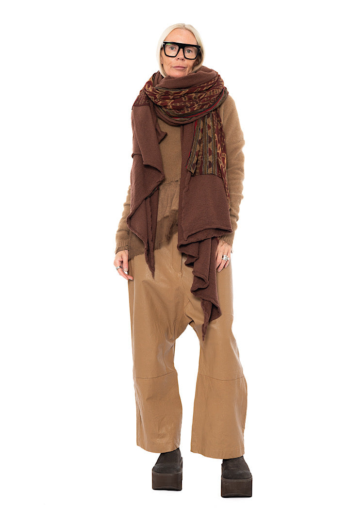 PRINTED MODAL-WOOL KNIT SCARF