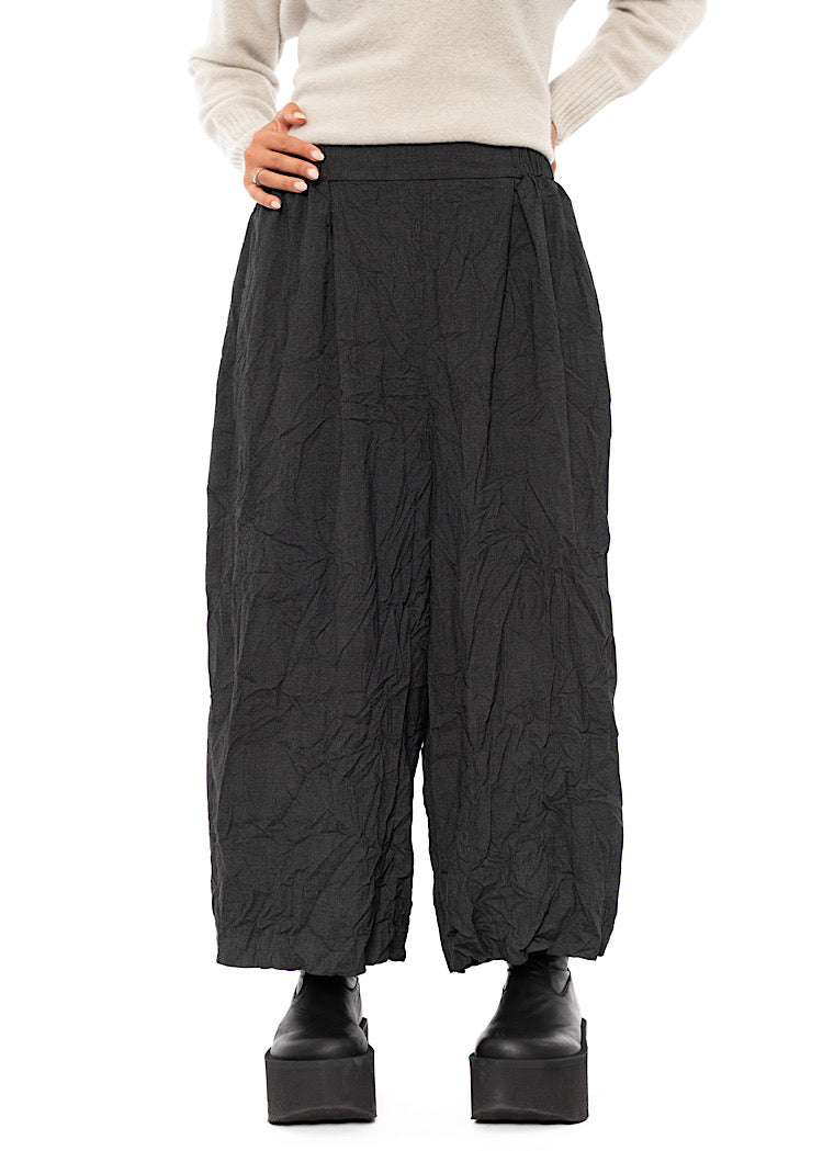 CRINKLE WIDE-LEG TROUSER