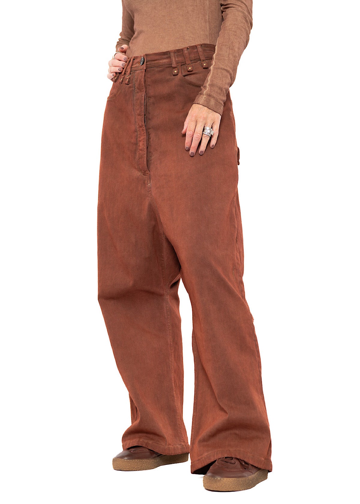 GARMENT-DYED WIDE-LEG DENIM TROUSER