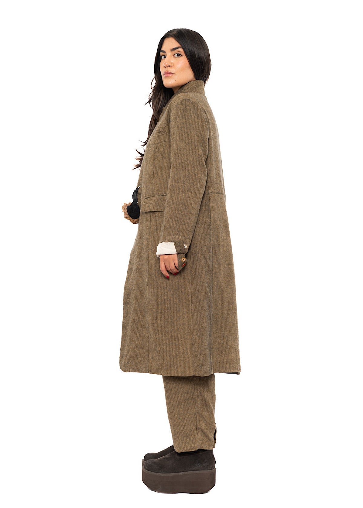 LONGLINE HERRINGBONE COAT