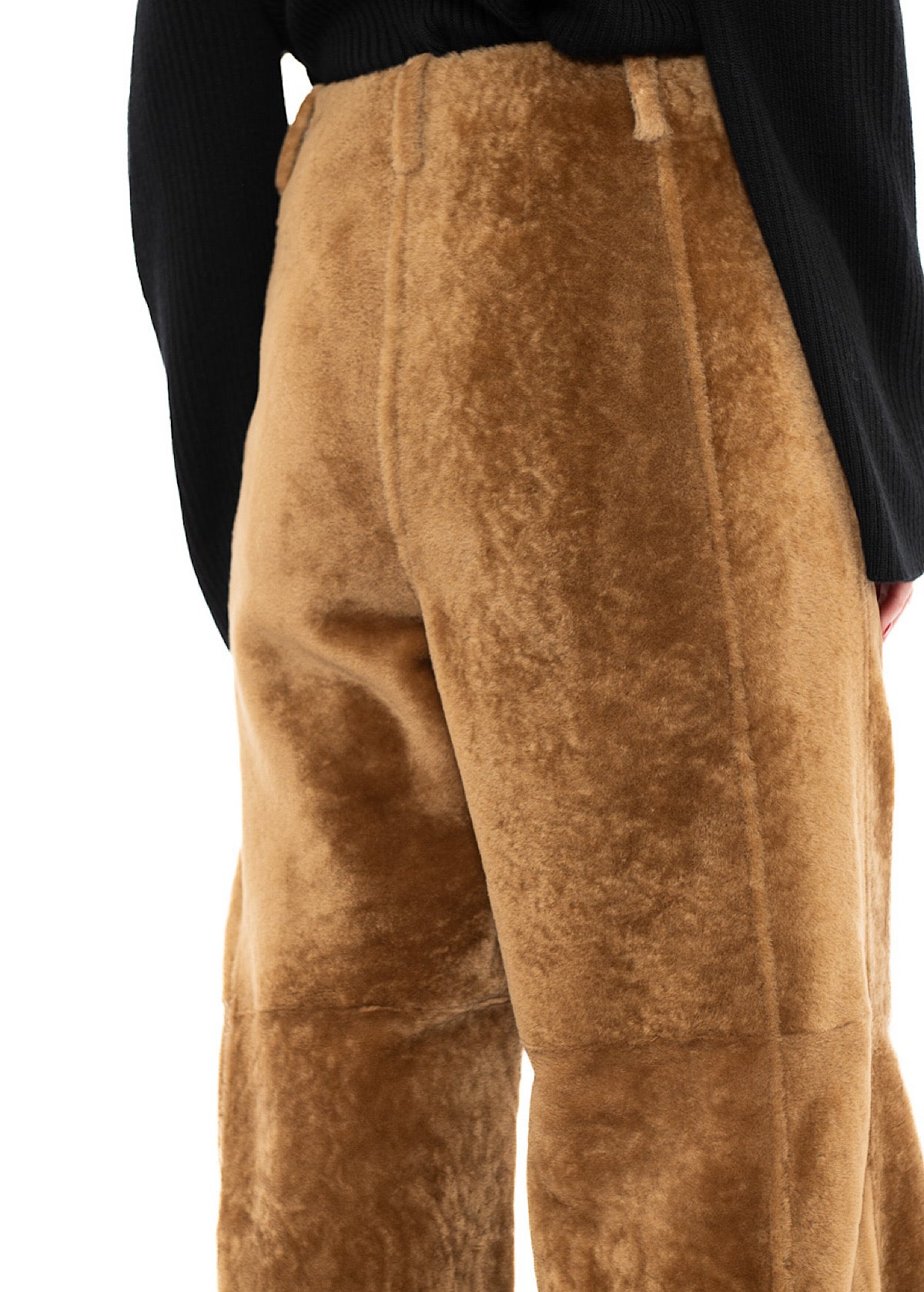 WIDE FUR LEATHER TROUSER