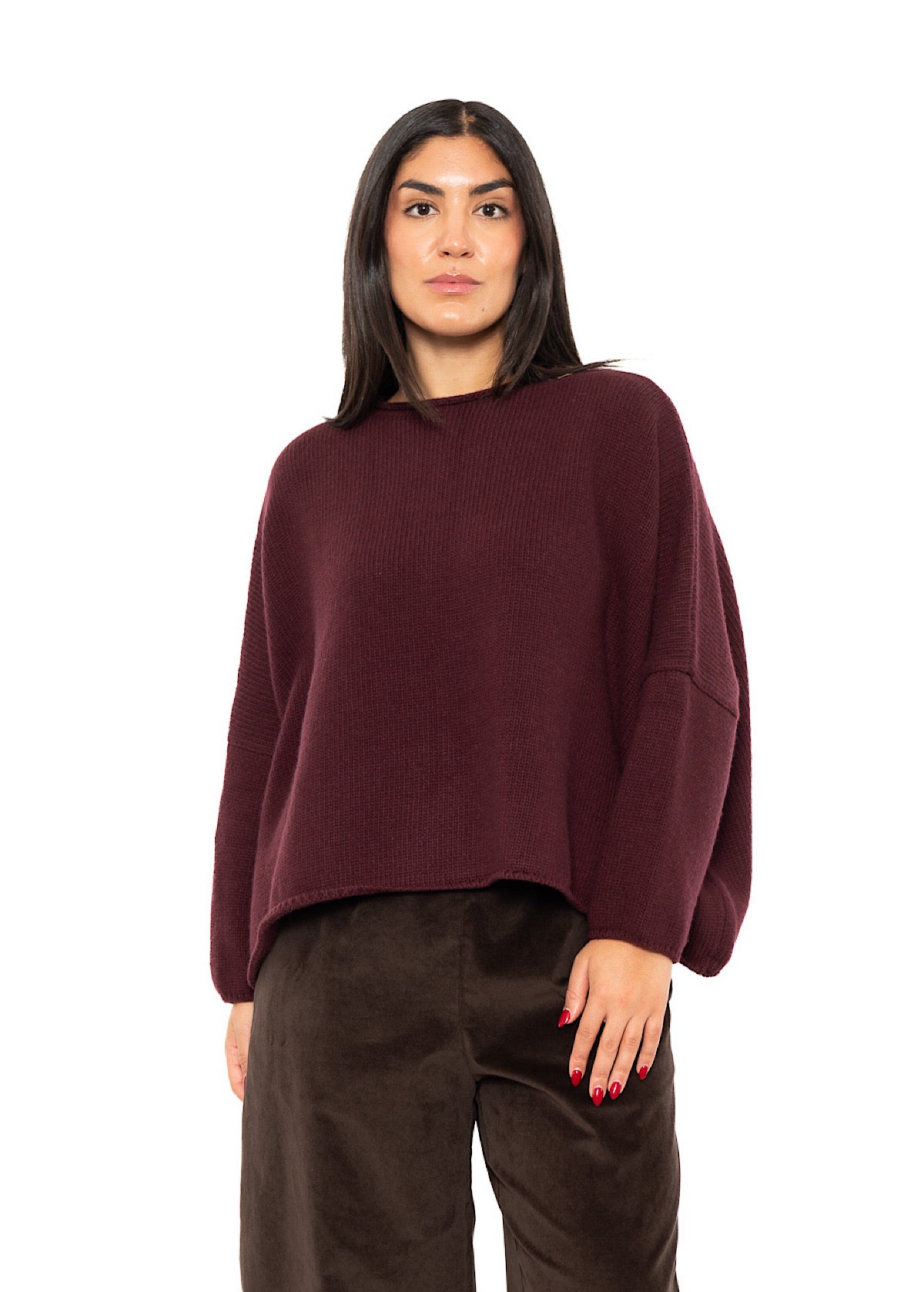CROPPED CASHMERE BLEND FAUSTA PULLOVER