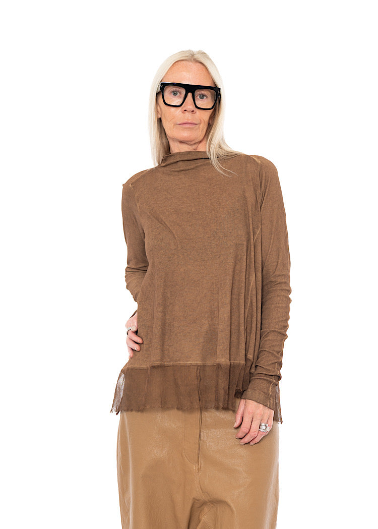 RELAXED NETTED HEM T-SHIRT
