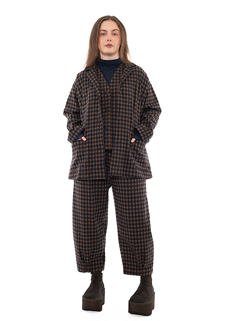 CHECKED LONGLINE CEREALE JQ JACKET