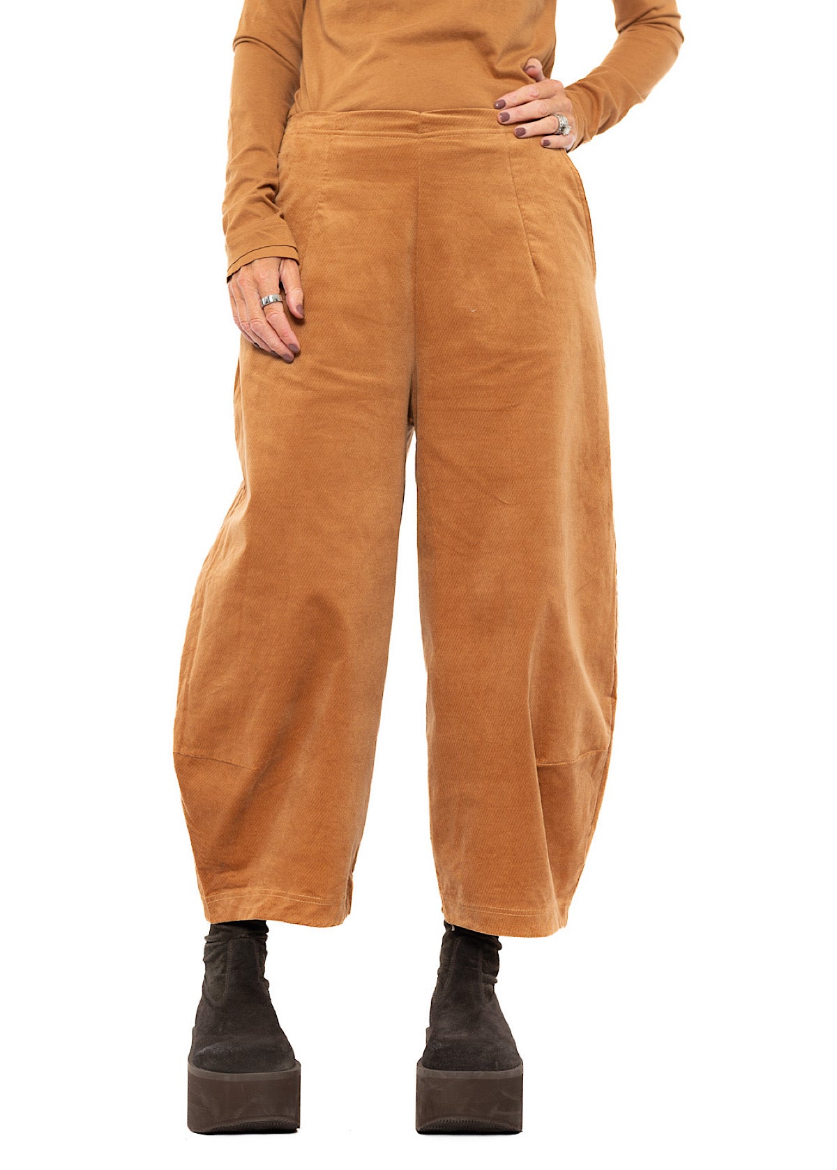 STRETCH-VELVET BALLOON TROUSER