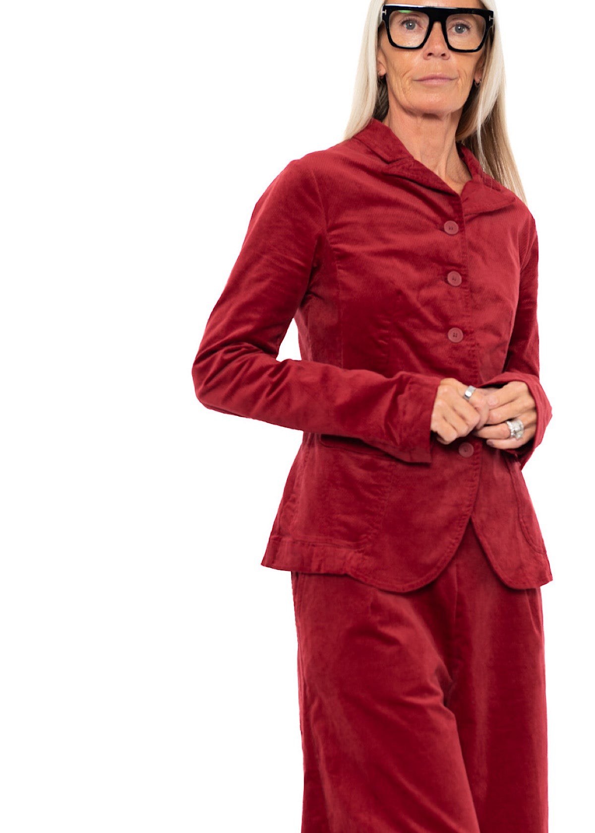 TAILORED STRETCH-VELVET JACKET