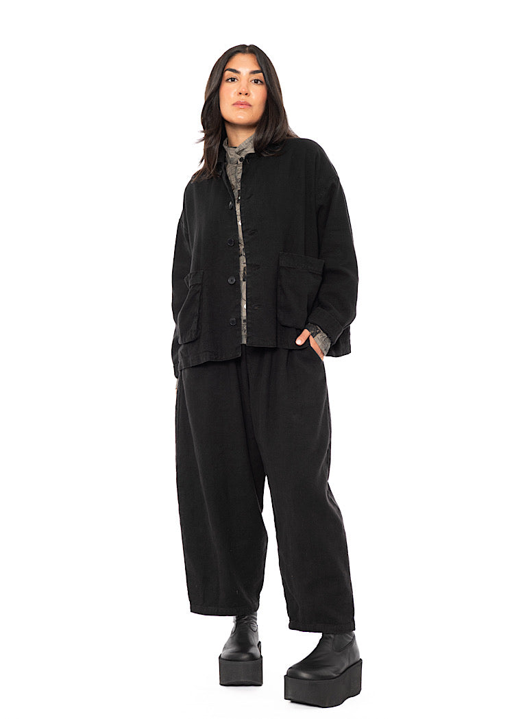 LINEN-COTTON UTILITY JACKET