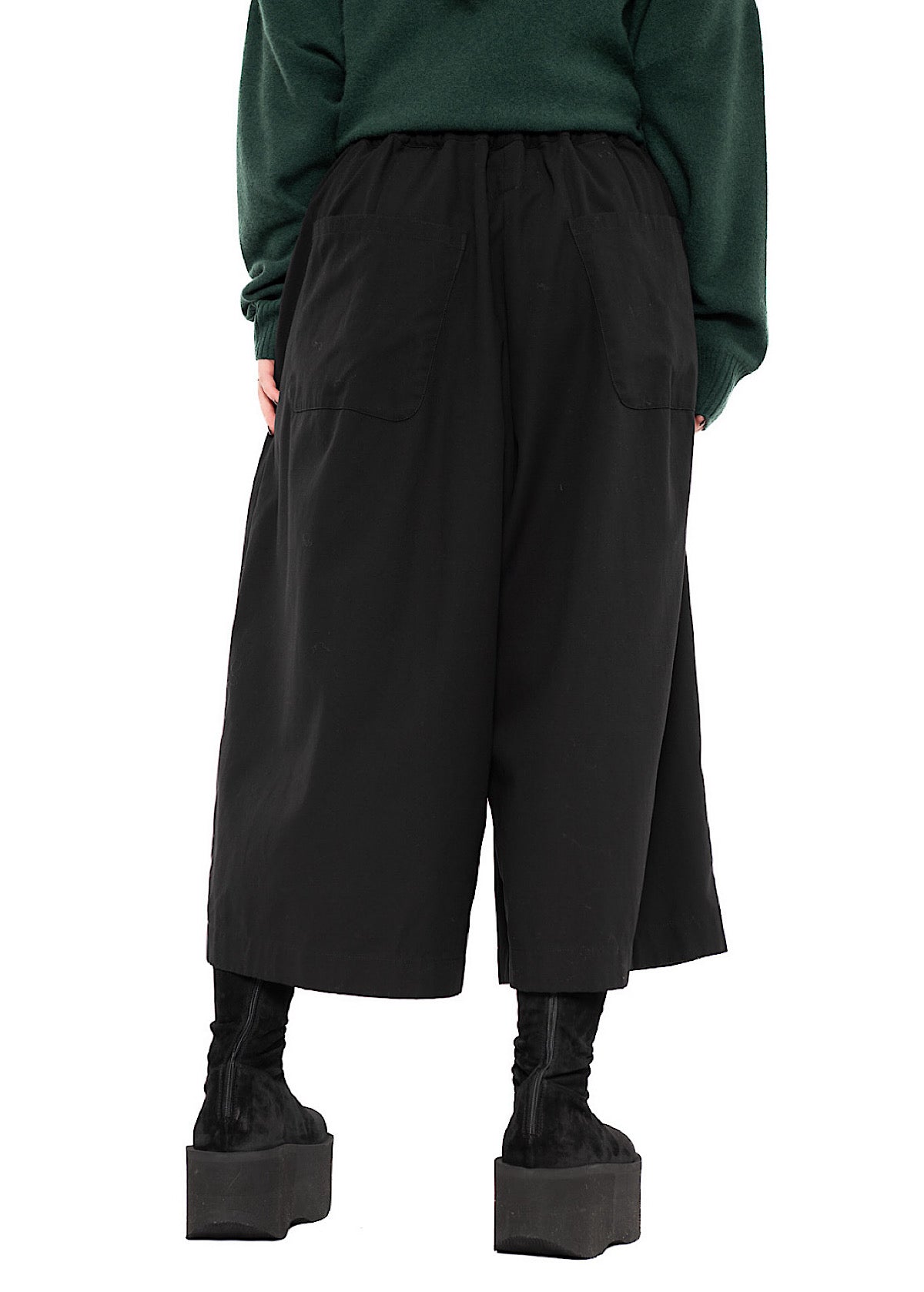 CROPPED WIDE LEG COTTON TROUSER