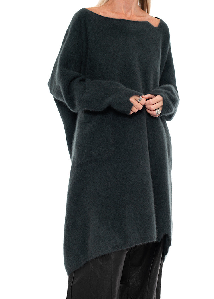 SIGNATURE RACCOON HAIR KNITTED TUNIC