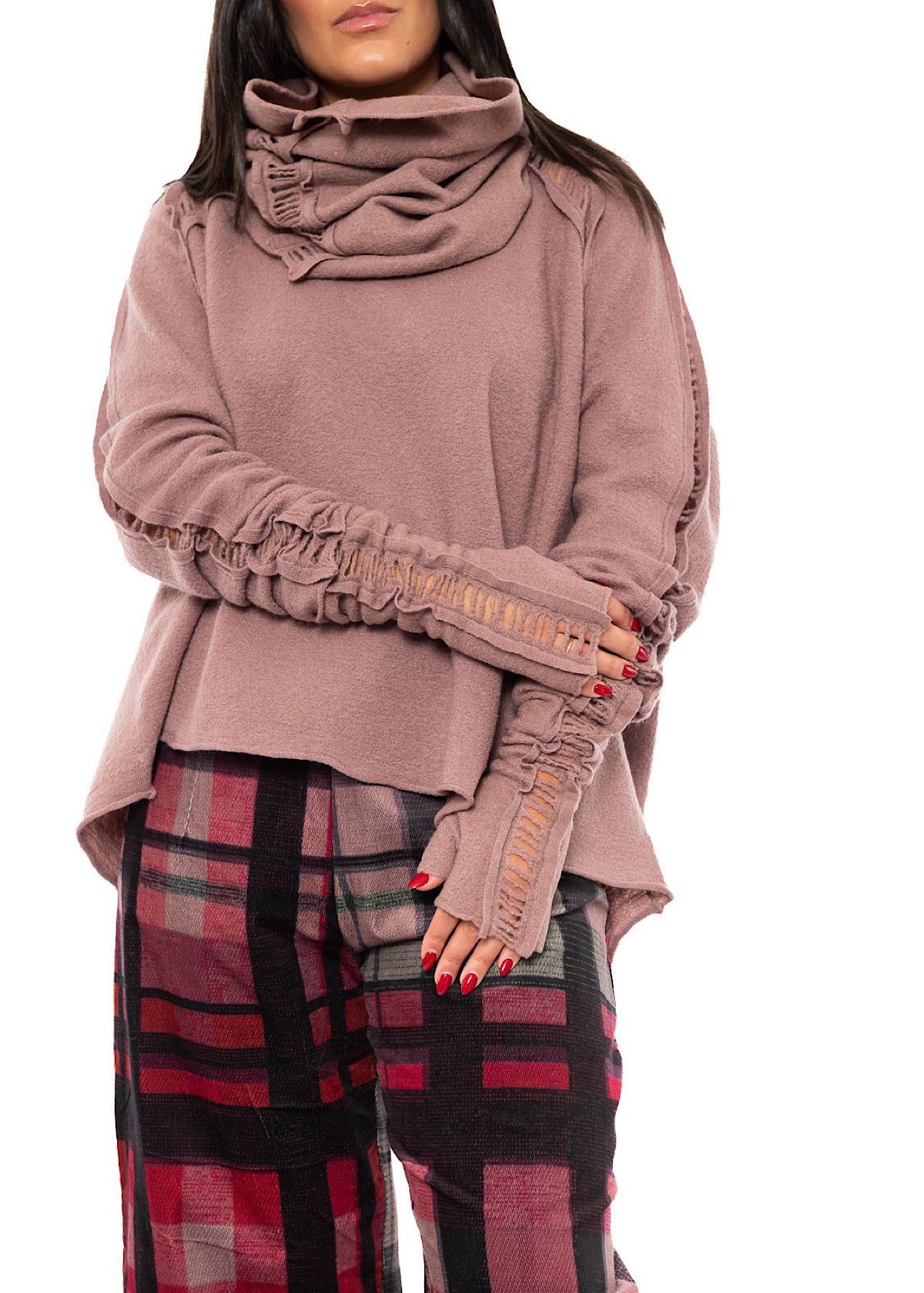 BOILED WOOL FINGERLESS CUFF