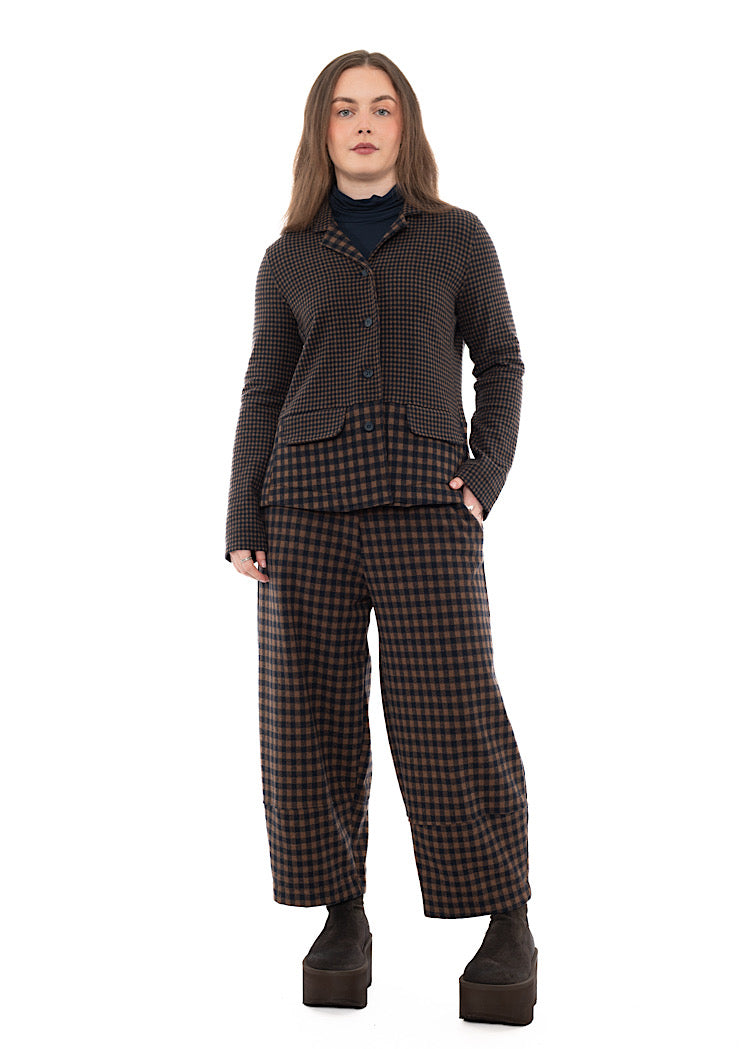 MIXED-CHECK TAILORED YASMIN JACKET