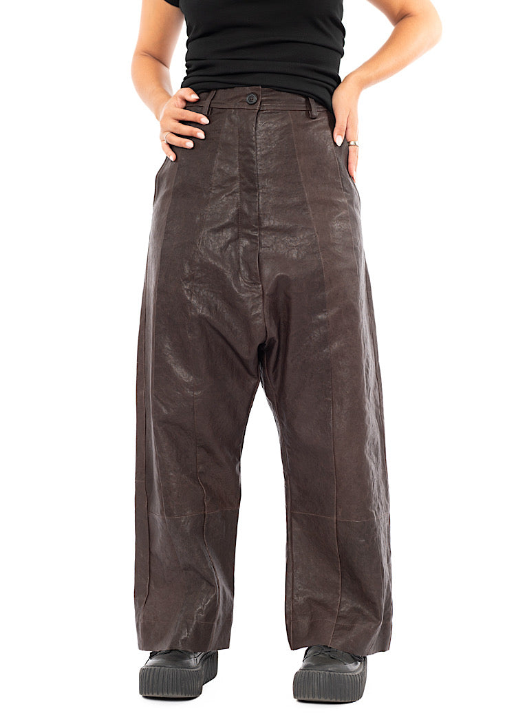 SIGNATURE LEATHER DROP CROTCH TROUSER