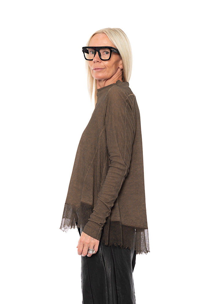 RELAXED NETTED HEM T-SHIRT