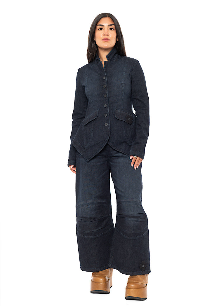 STRETCH DENIM FITTED JACKET