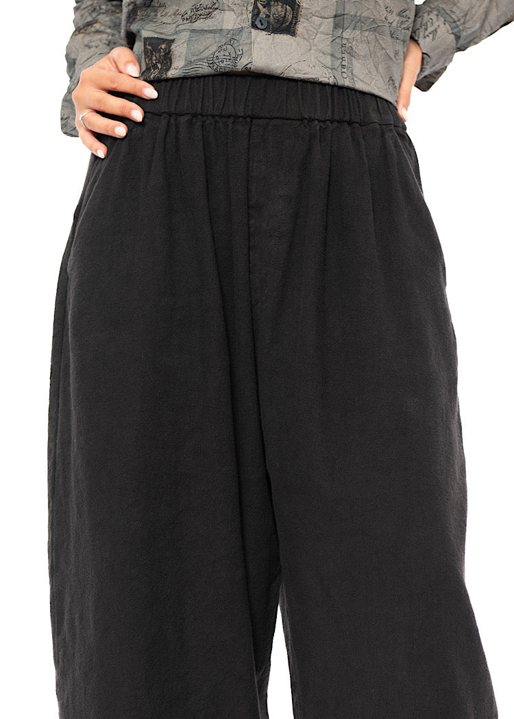 BRUSHED COTTON-LINEN BALLOON TROUSER