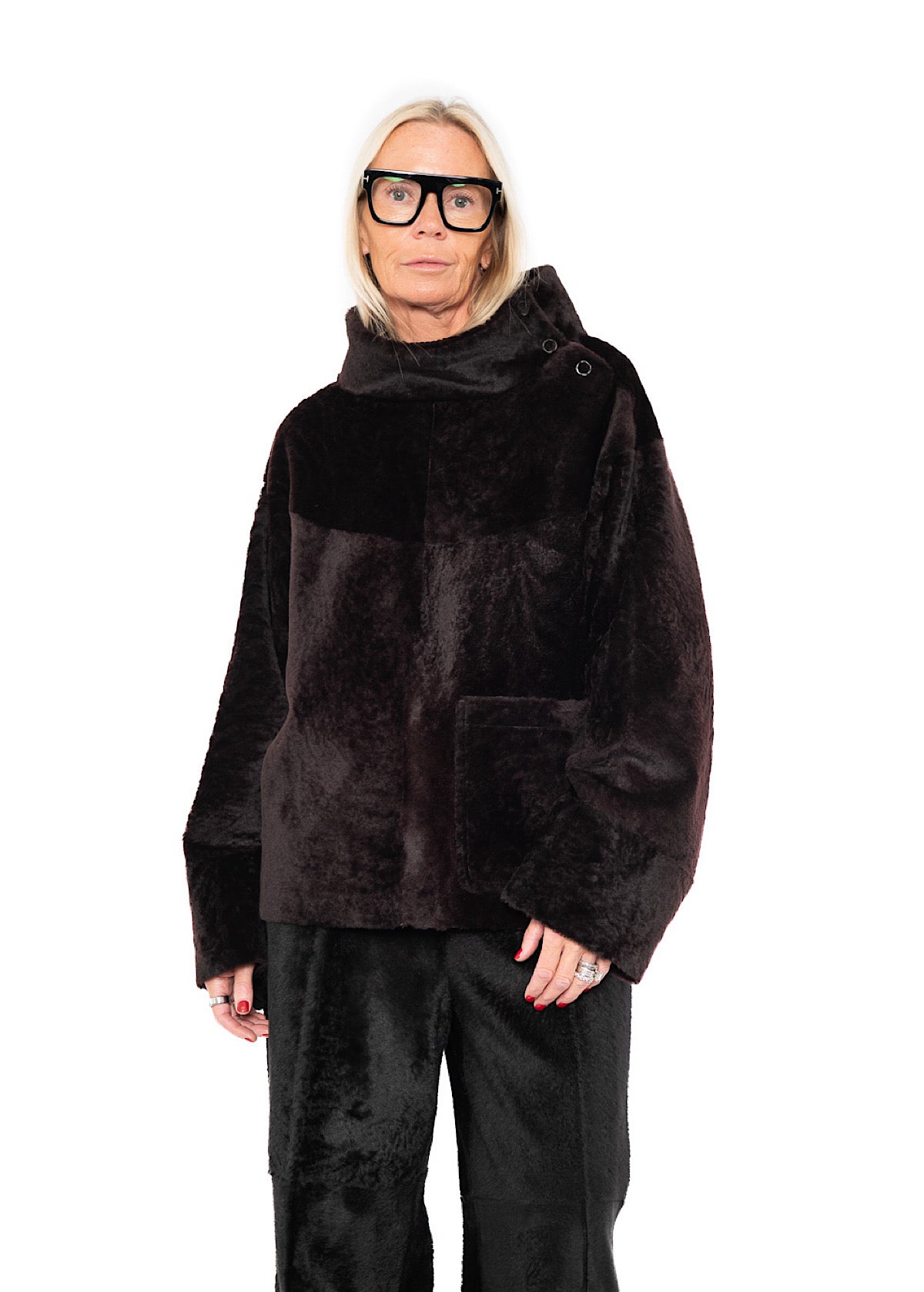 FUR-FINISHED PULLOVER