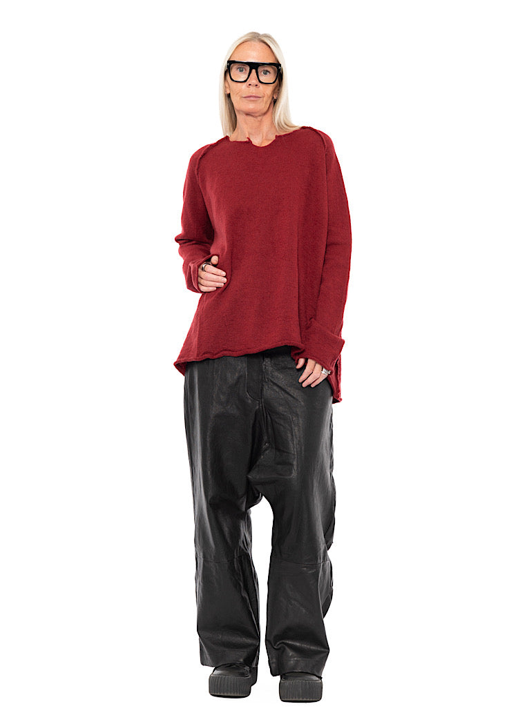RELAXED BOILED WOOL PULLOVER
