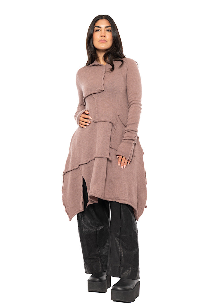 ASYMMETRIC WOOL KNITTED TUNIC
